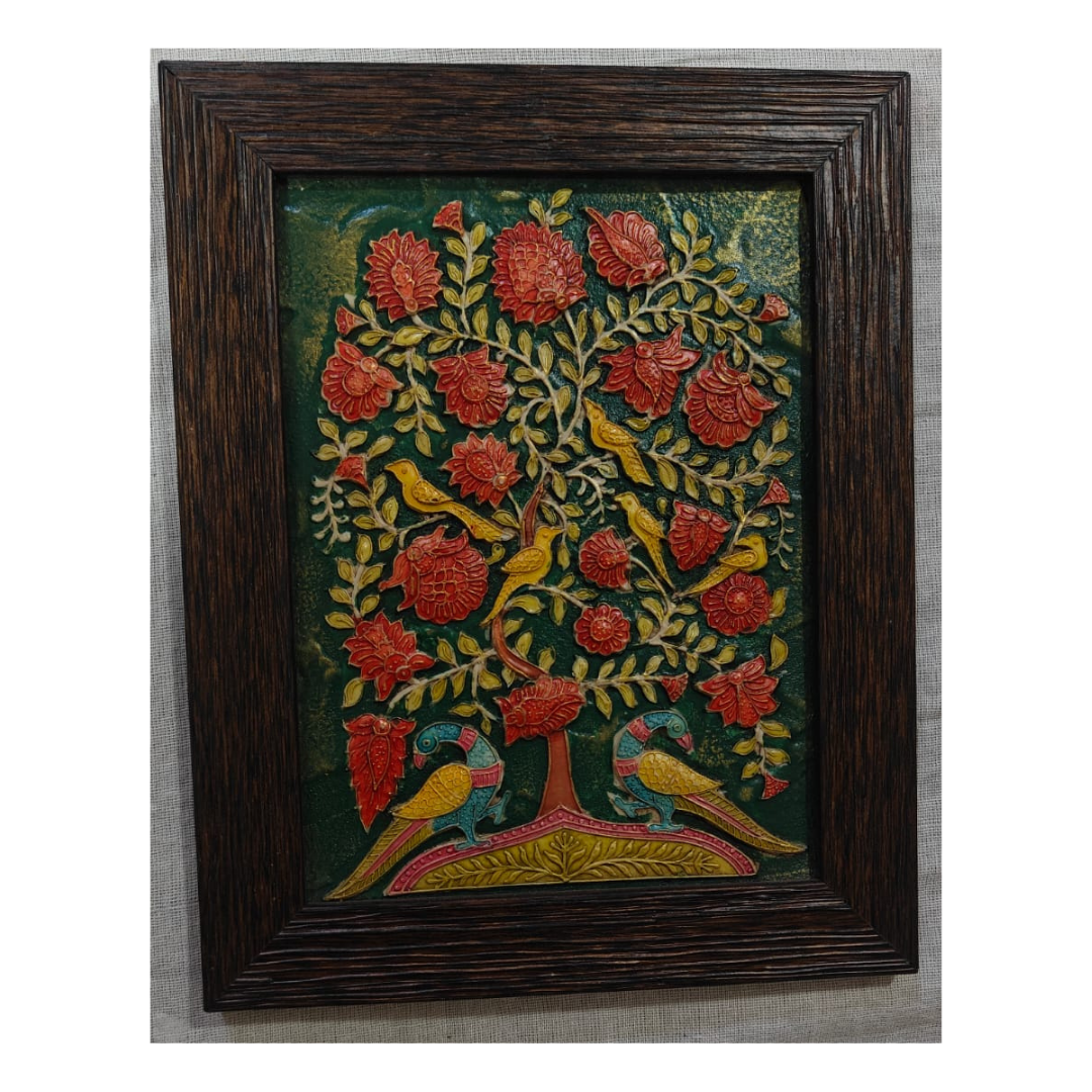 Stone Dust Painting – Tree of Life with Seven Birds