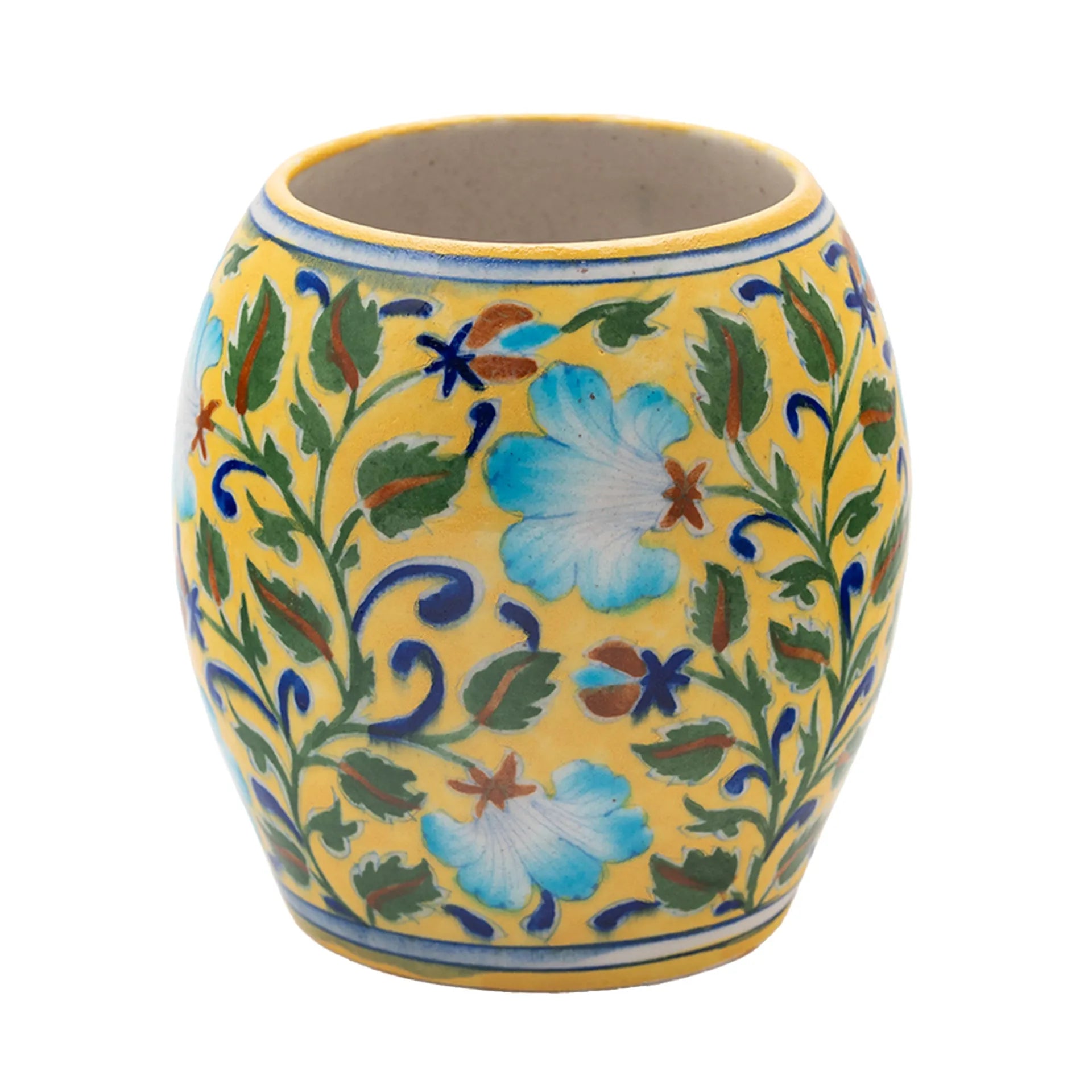Blue Pottery - DRUM 6 INCHES BIG
