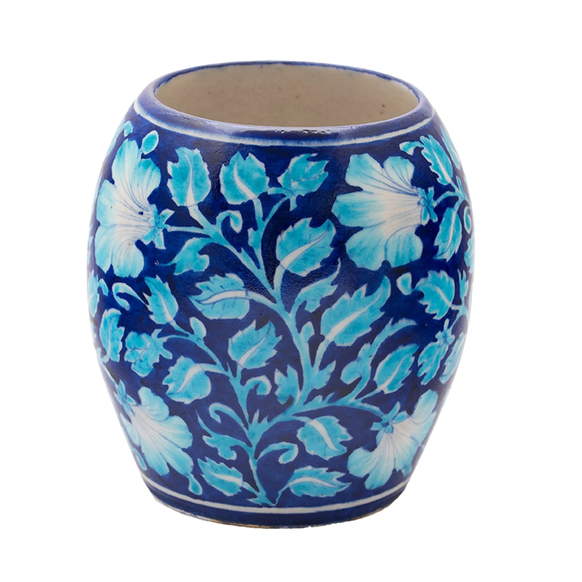 Blue Pottery - DRUM 6 INCHES BIG