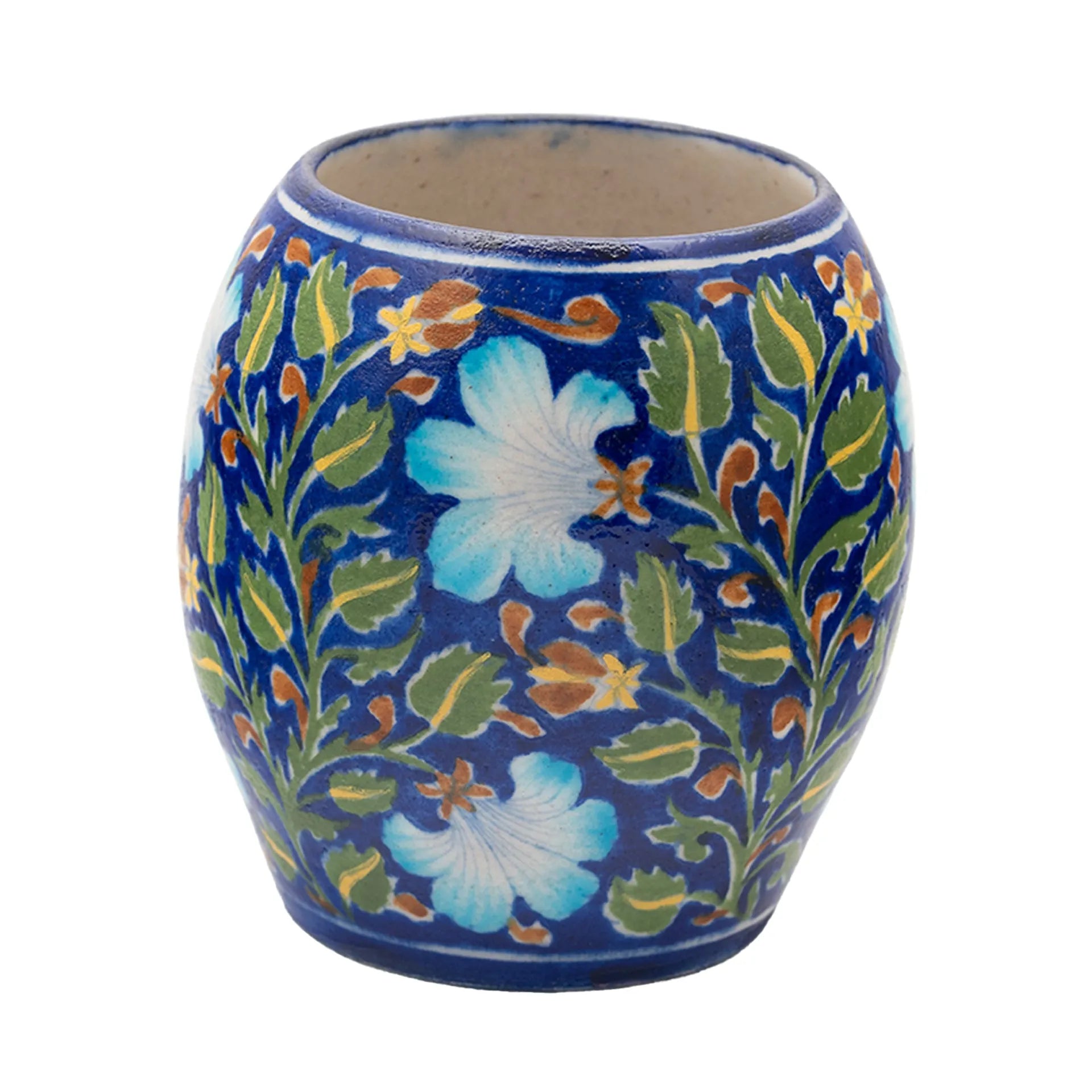 Blue Pottery - DRUM 6 INCHES BIG