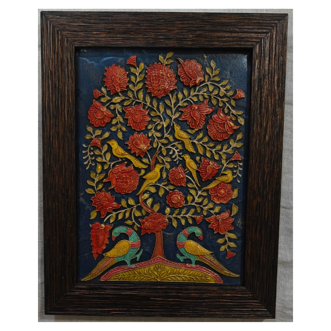 Stone Dust Painting – Tree of Life with Seven Birds