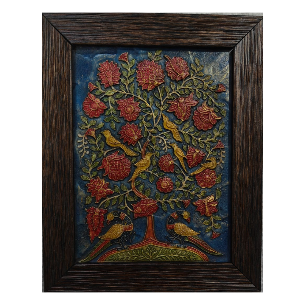 Stone Dust Painting – Tree of Life with Seven Birds