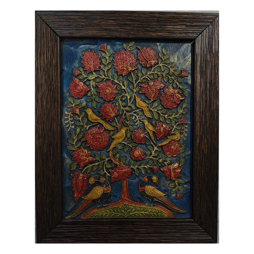 Stone Dust Painting – Tree of Life with Seven Birds