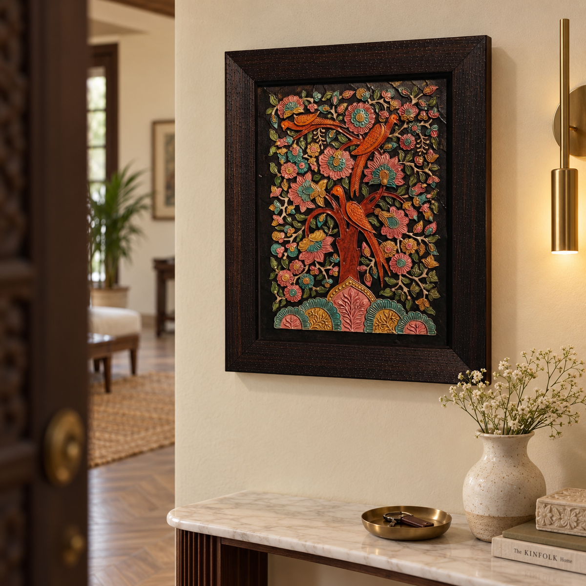 Stone Dust Painting – Tree of Life with Birds