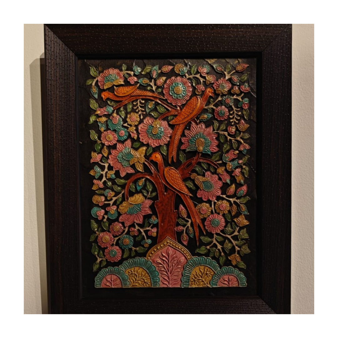 Stone Dust Painting – Tree of Life with Birds
