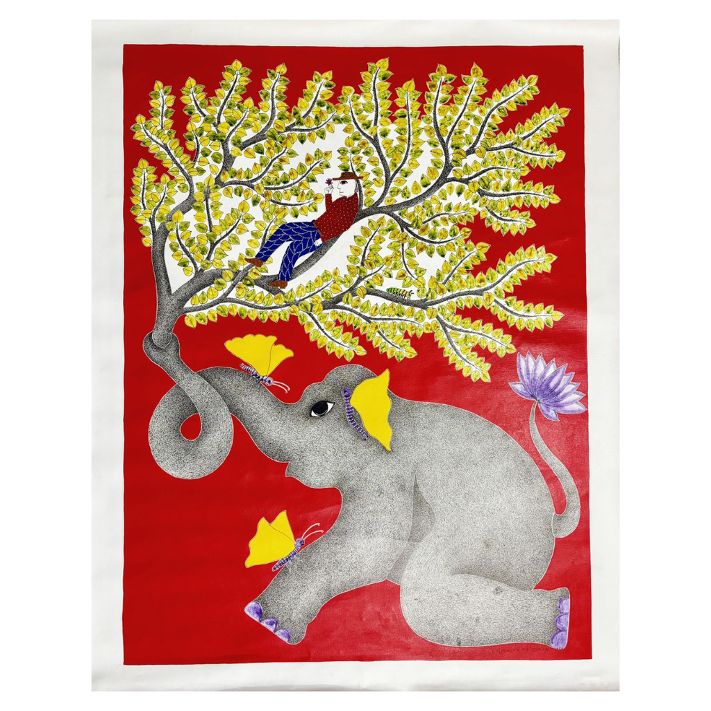 Gond - Elephant with Tree of Life