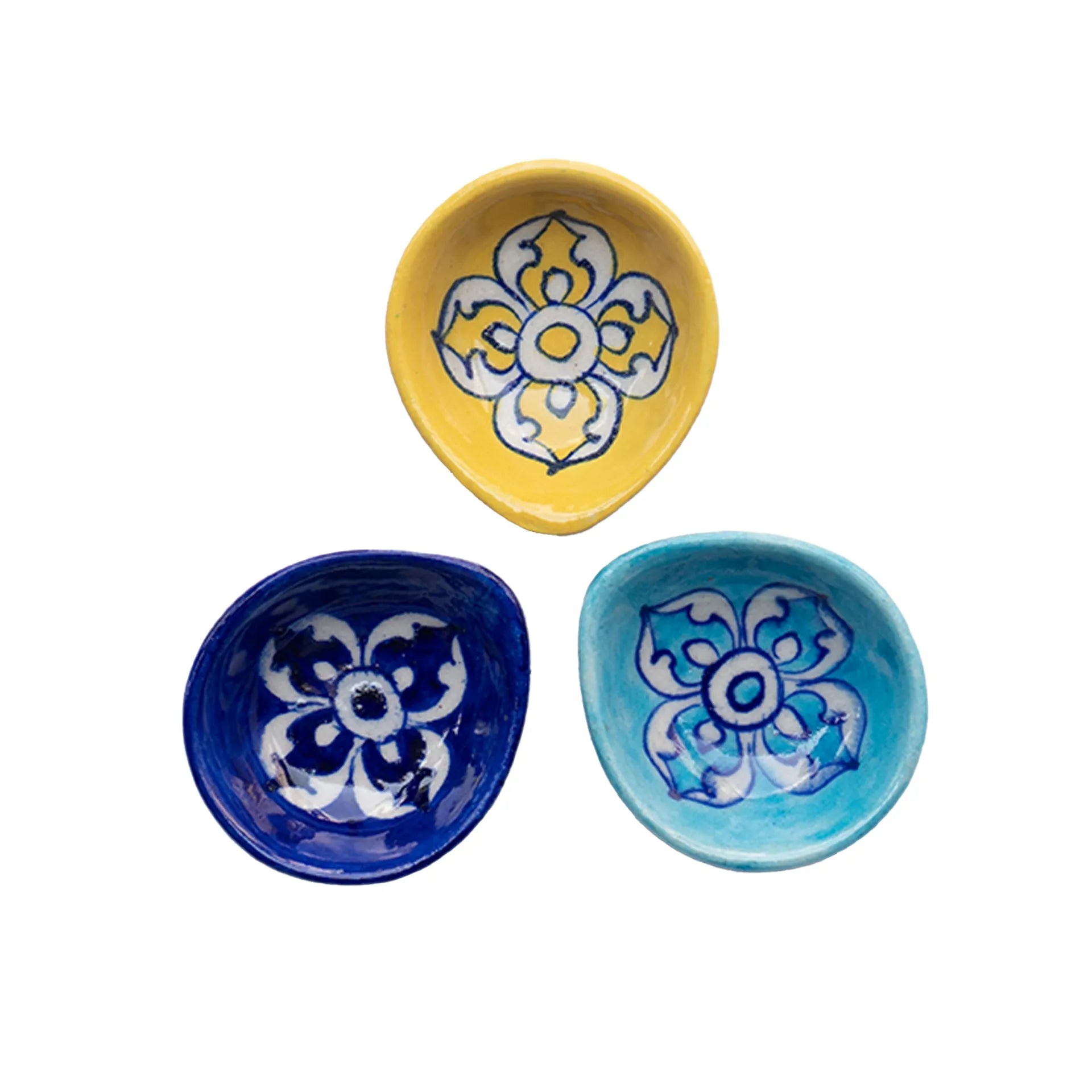 Blue Pottery - Diya set of 3