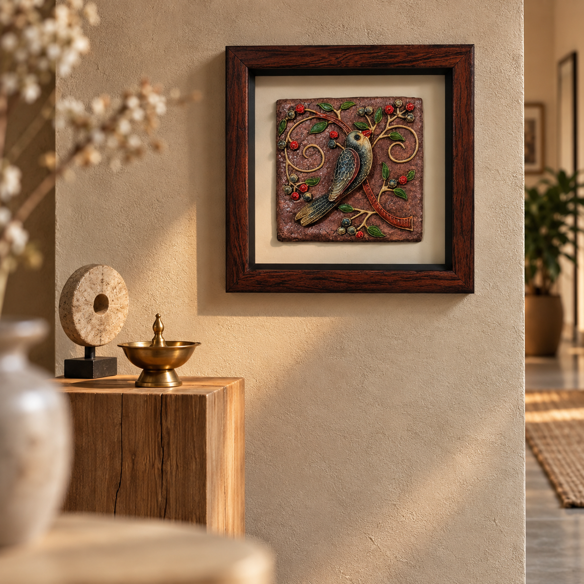 Stone Dust Painting – Ornamental Bird