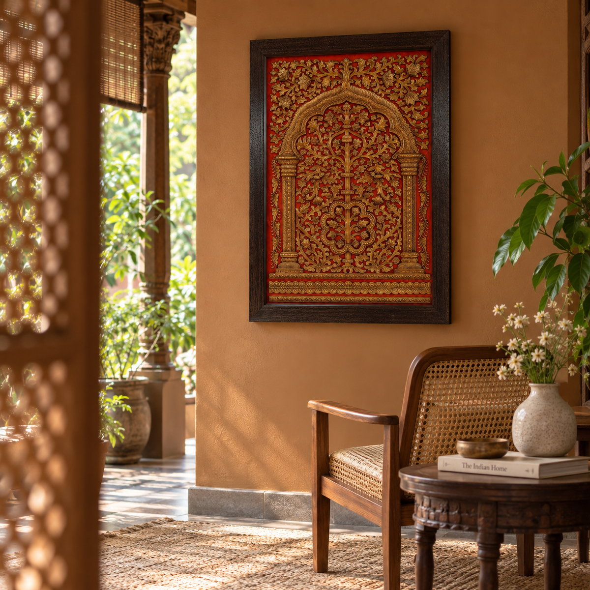 Stone Dust Painting – Ornamental Floral Arch