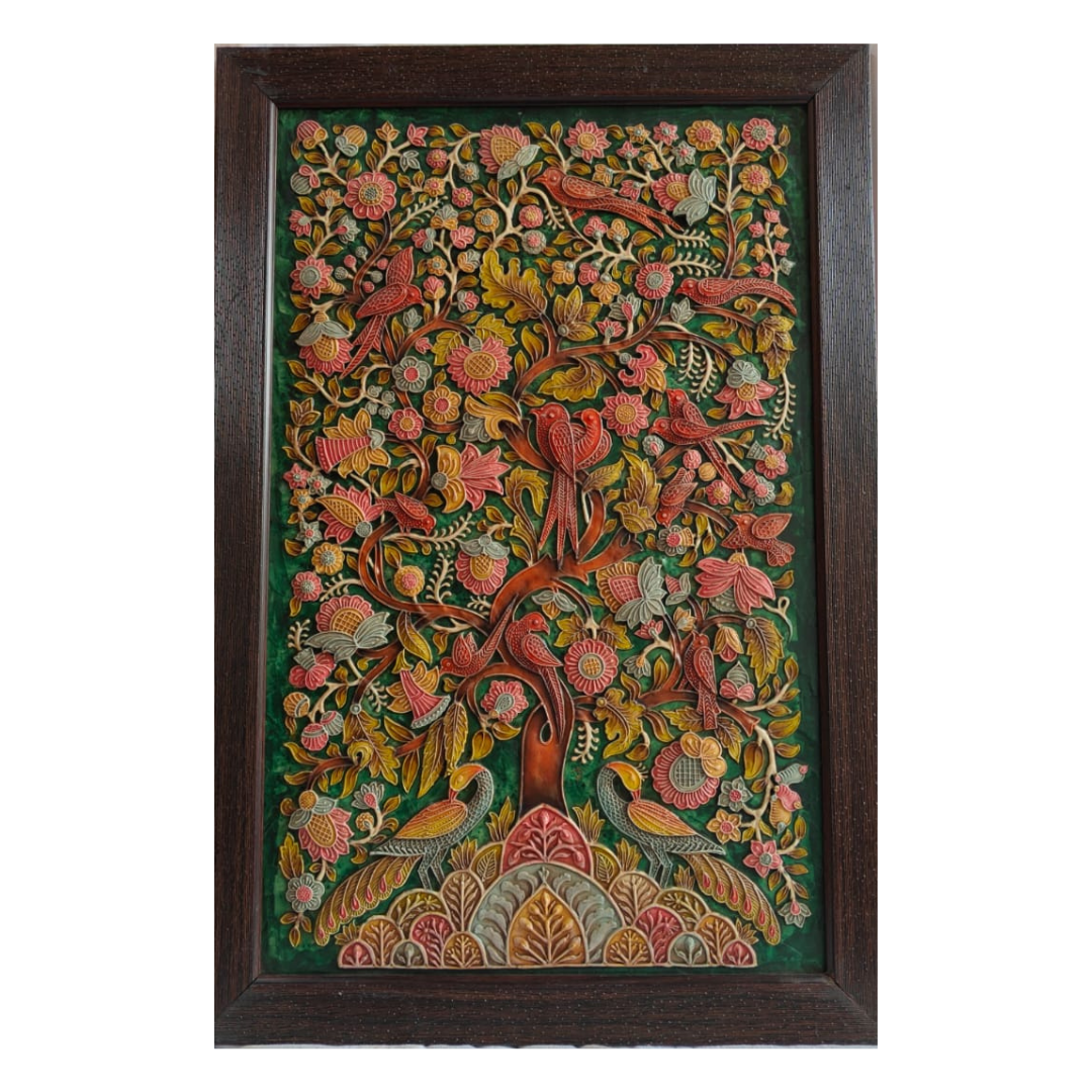 Stone Dust Painting – Ornamental Tree of Birds
