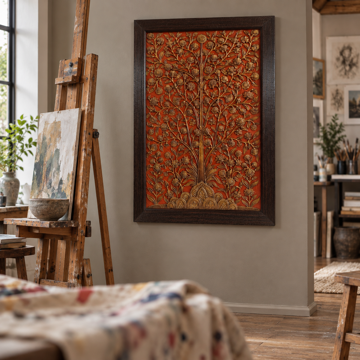 Stone Dust Painting – Flowering Tree