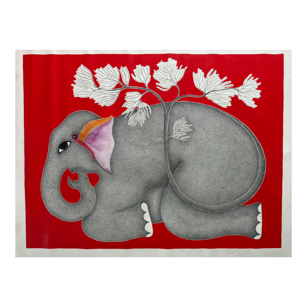 Gond - Elephant in Gond Art