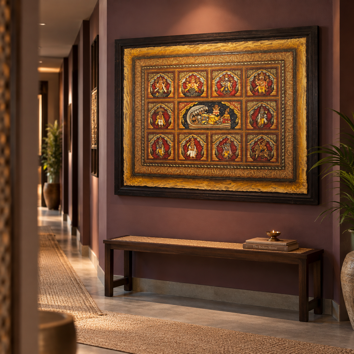 Stone Dust Painting – Lord Vishnu with Dashavatara