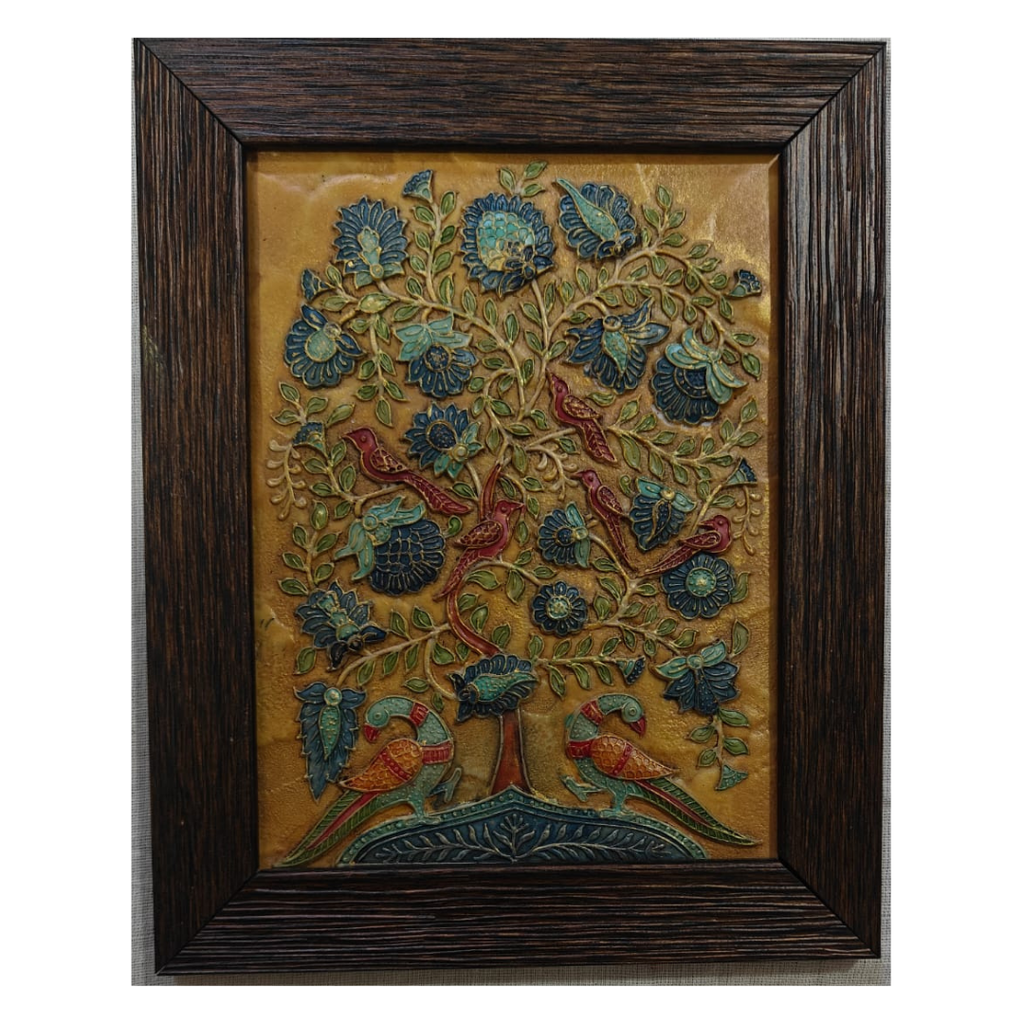 Stone Dust Painting – Tree of Life with Seven Birds