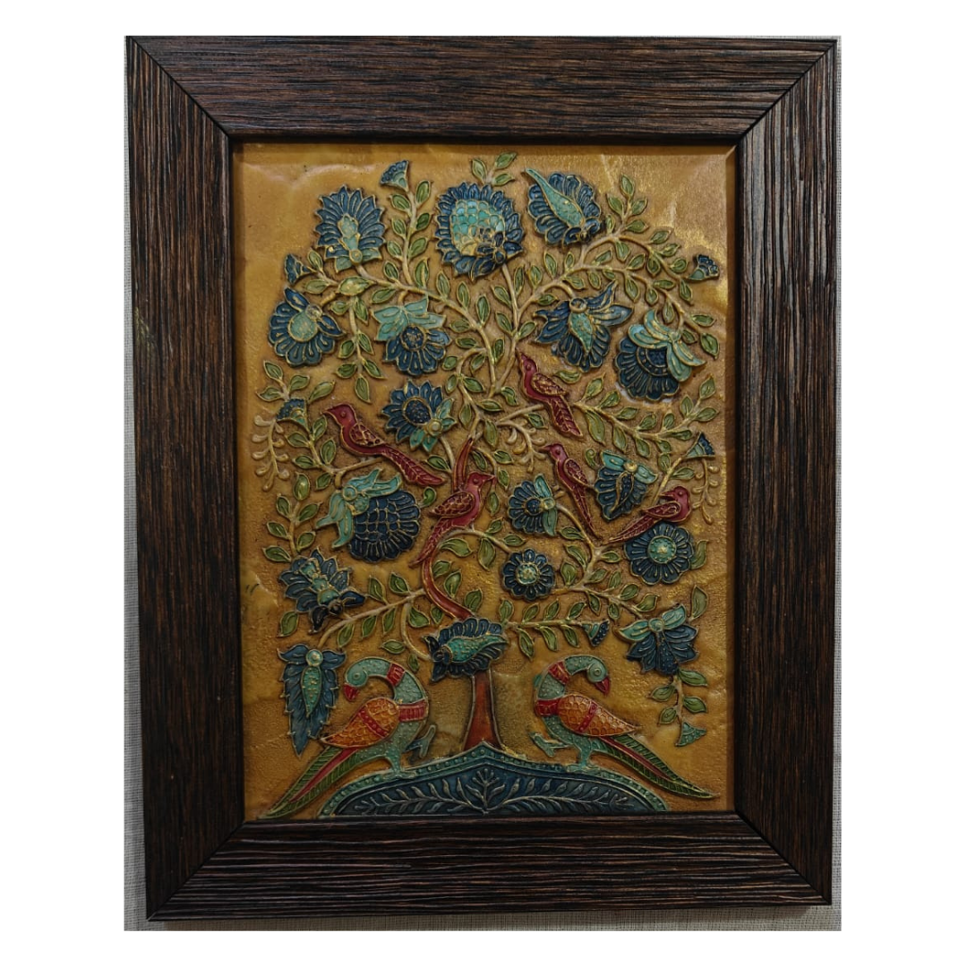 Stone Dust Painting – Tree of Life with Seven Birds