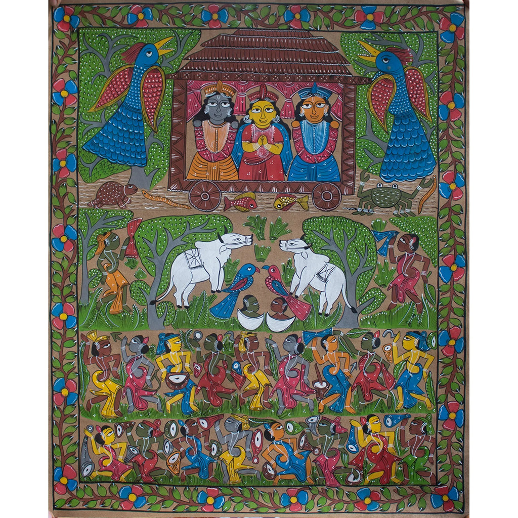 Bengal Pattachitra - Santhal Janm Kahani
