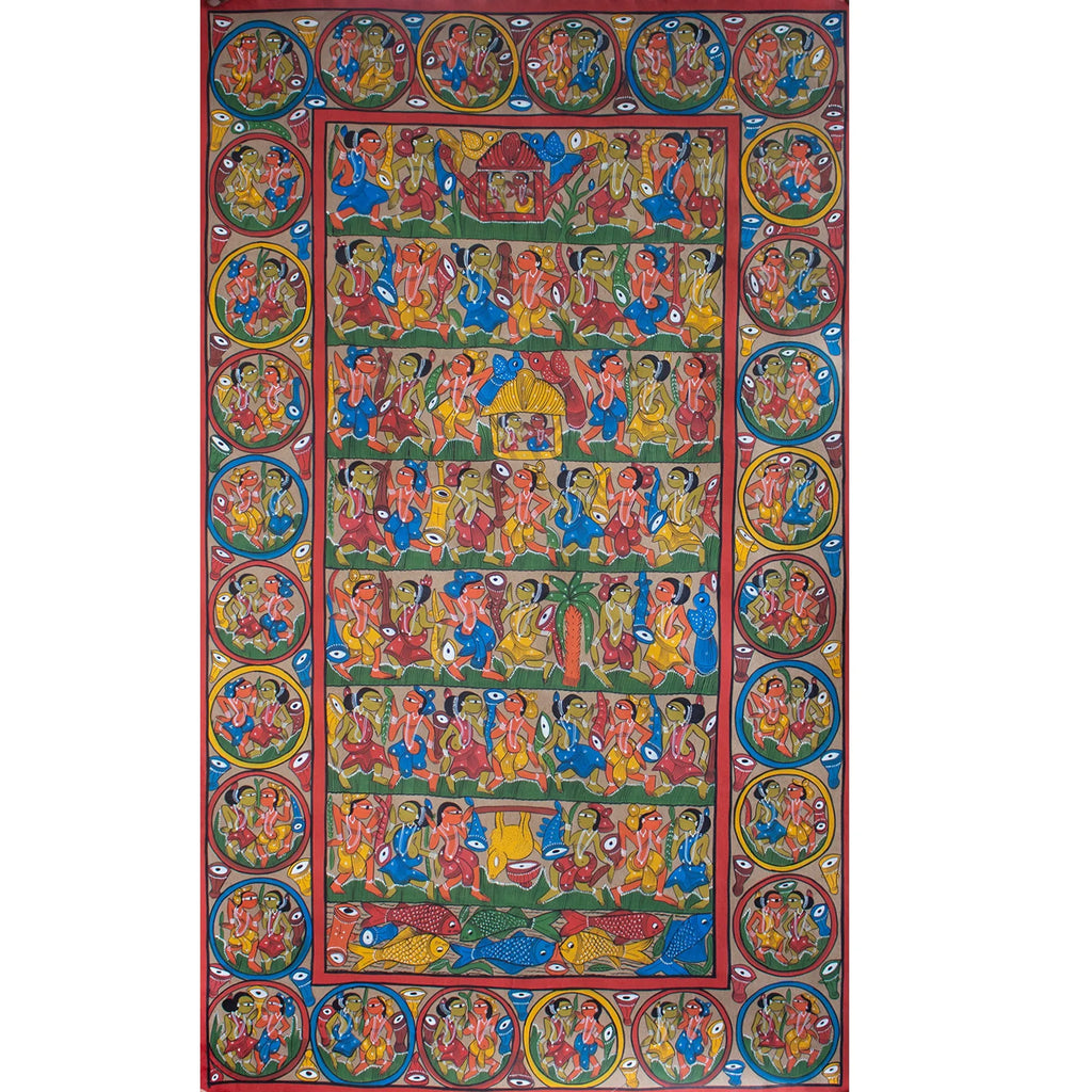 Bengal Pattachitra - Tribal Dance