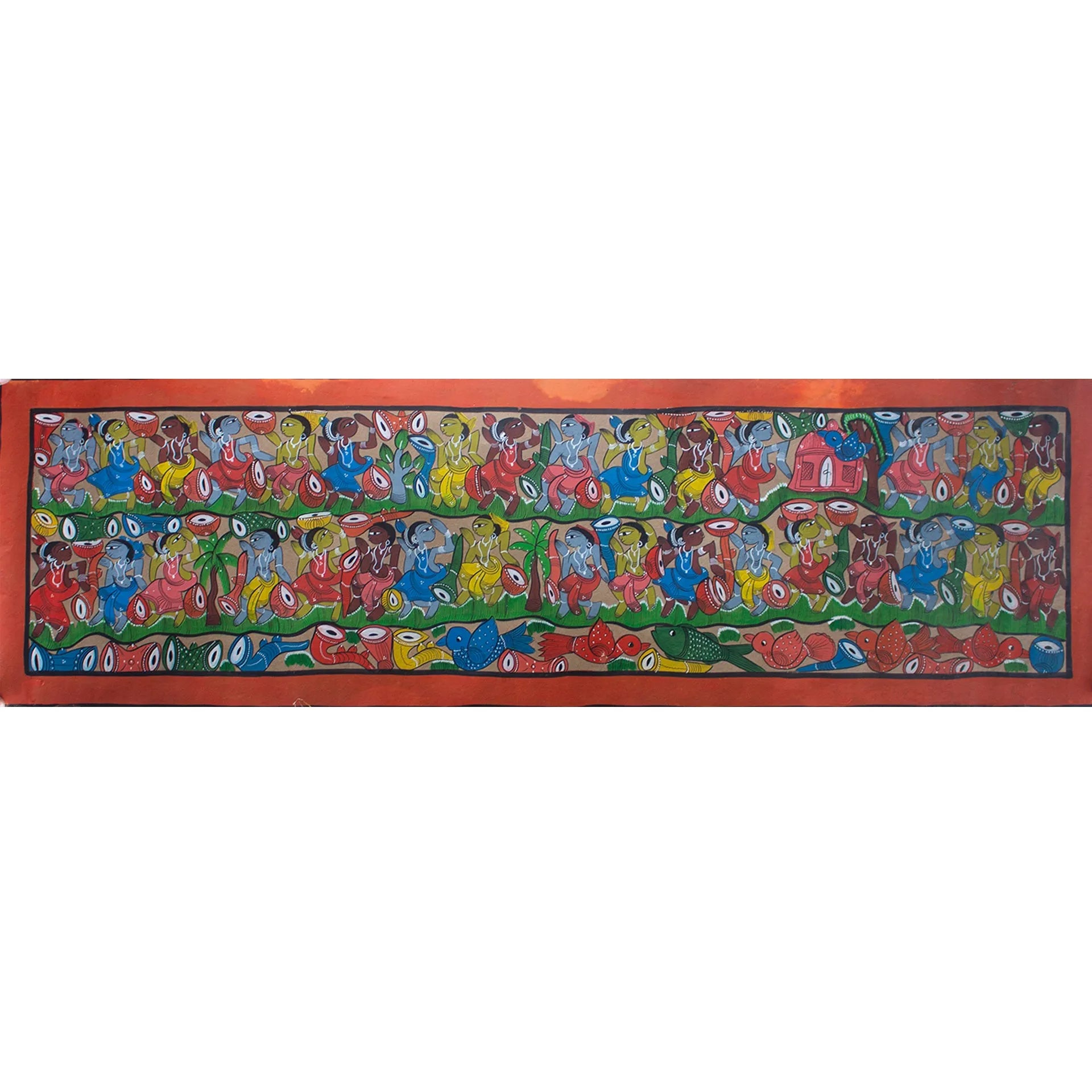 Bengal Pattachitra - Tribal Dance