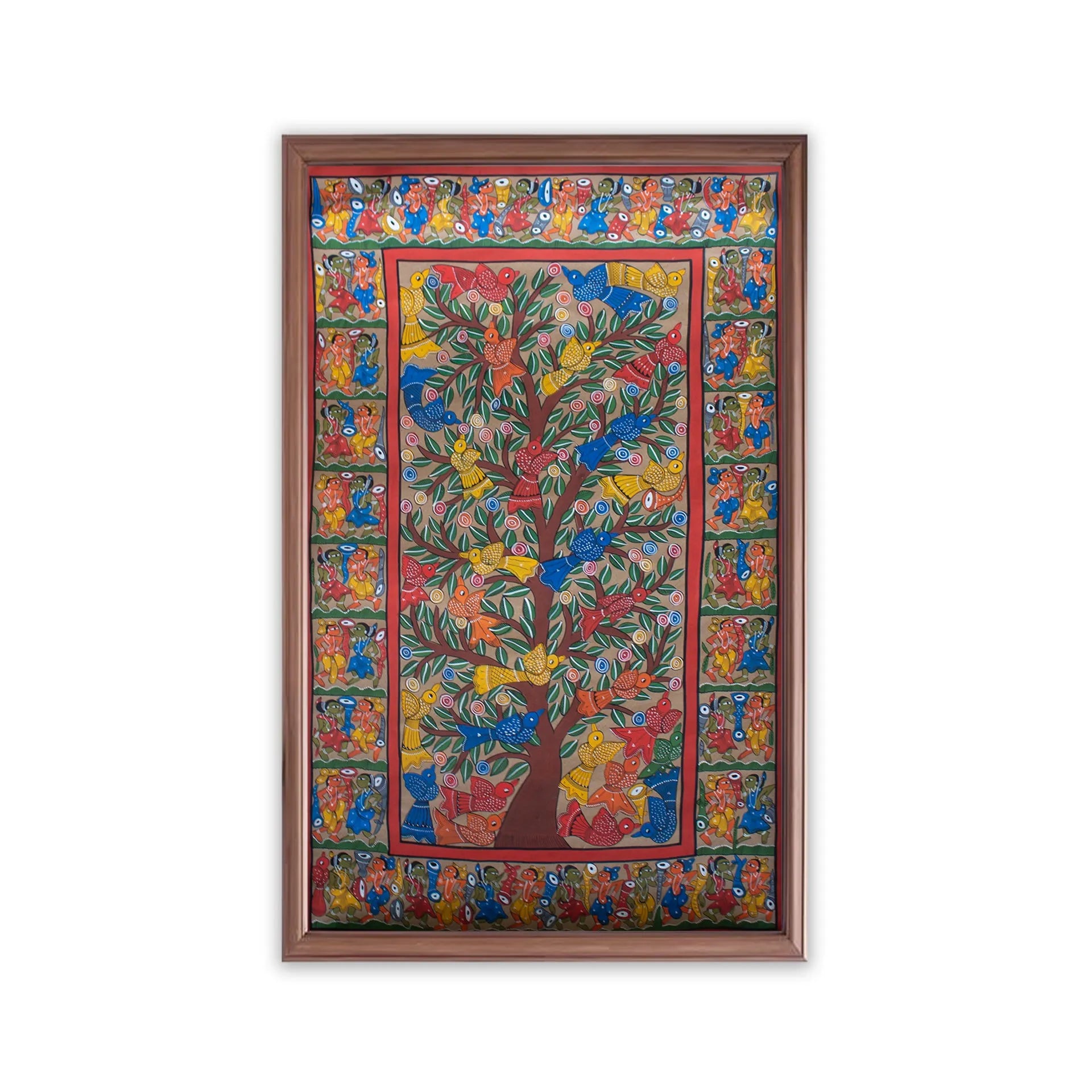 Bengal Pattachitra - Tree of life and tribal life