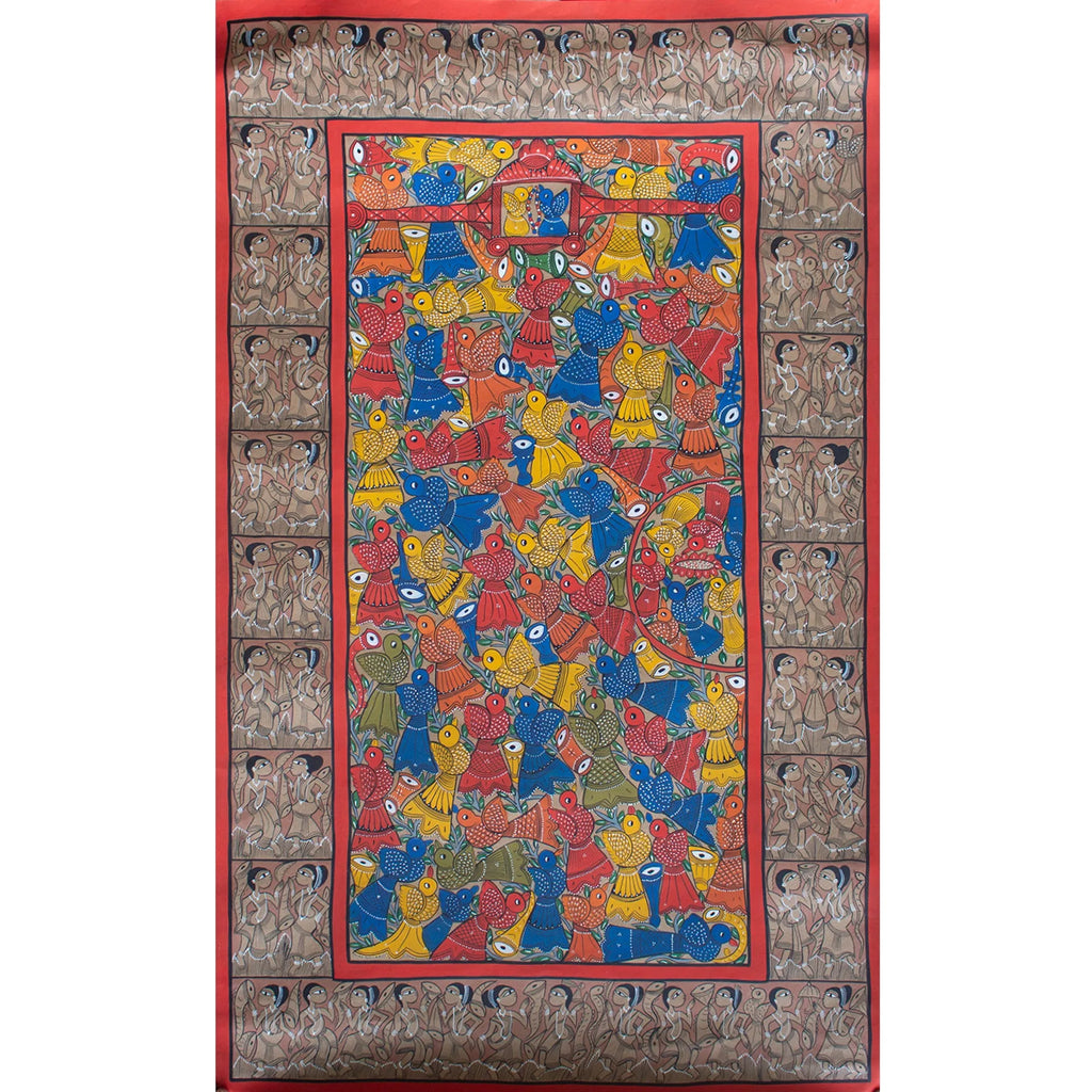 Bengal Pattachitra - Bird Marriage