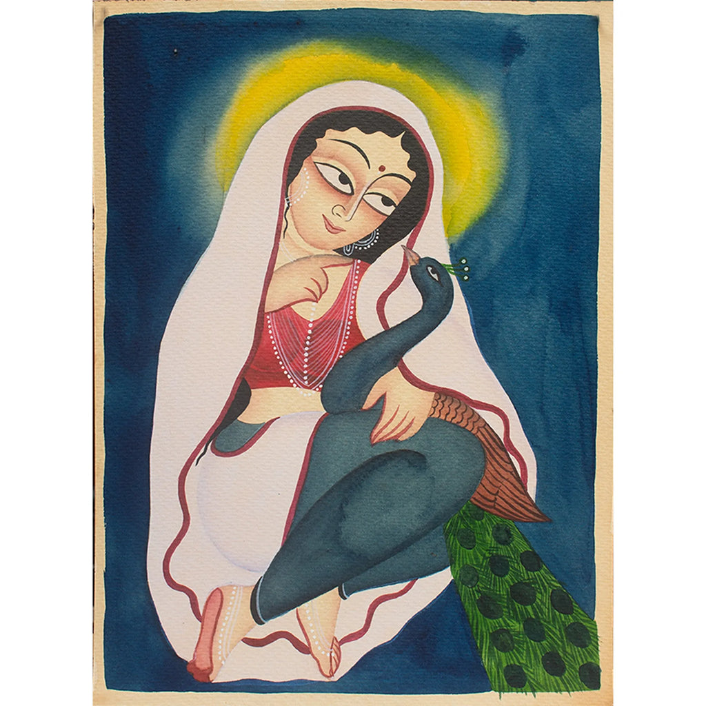 Kalighat - Lady with peacock