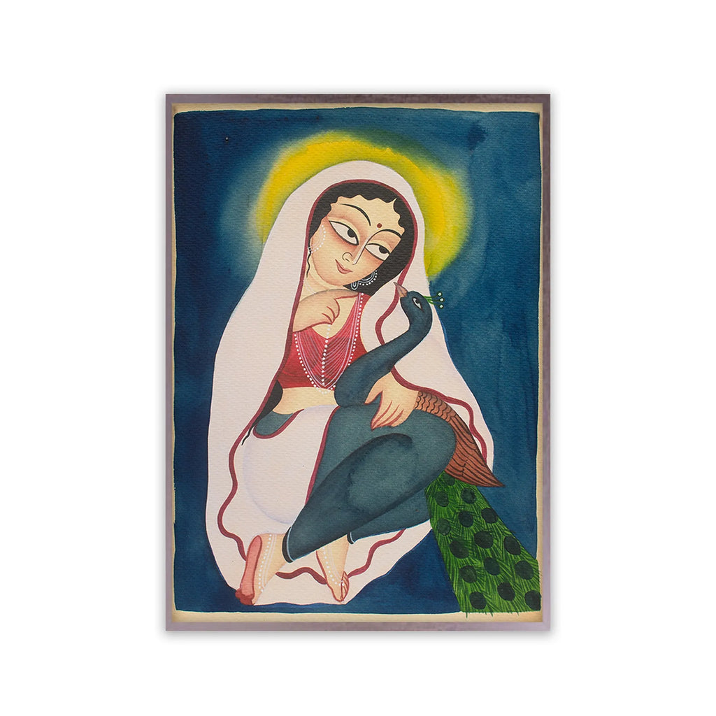 Kalighat - Lady with peacock