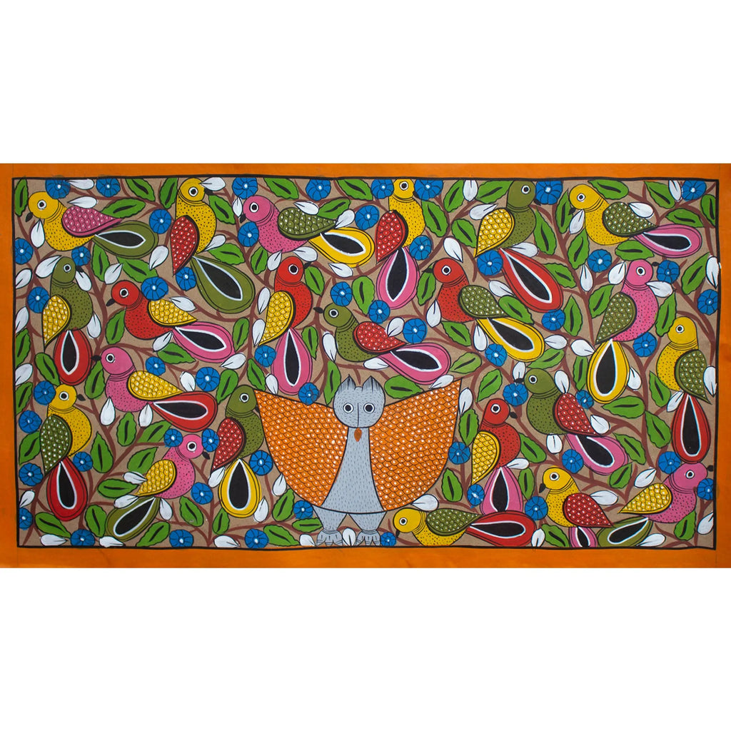 Bengal Pattachitra - Birds Marriage