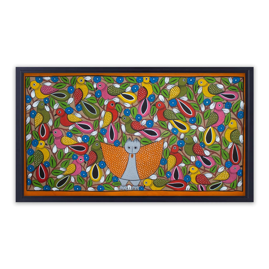 Bengal Pattachitra - Birds Marriage