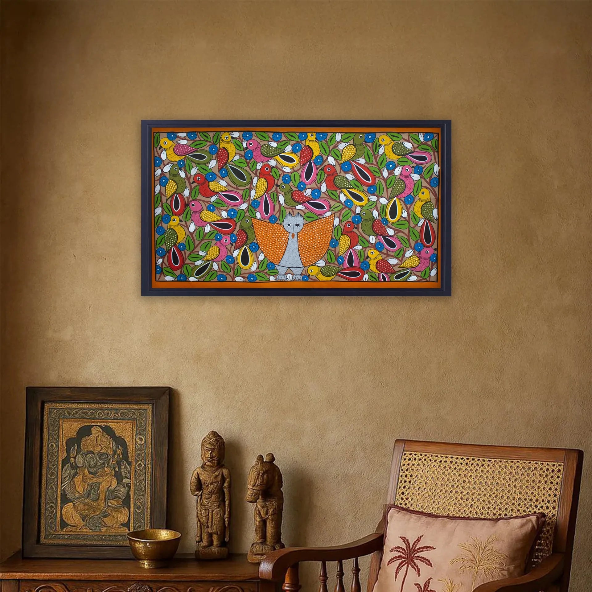 Bengal Pattachitra - Birds Marriage