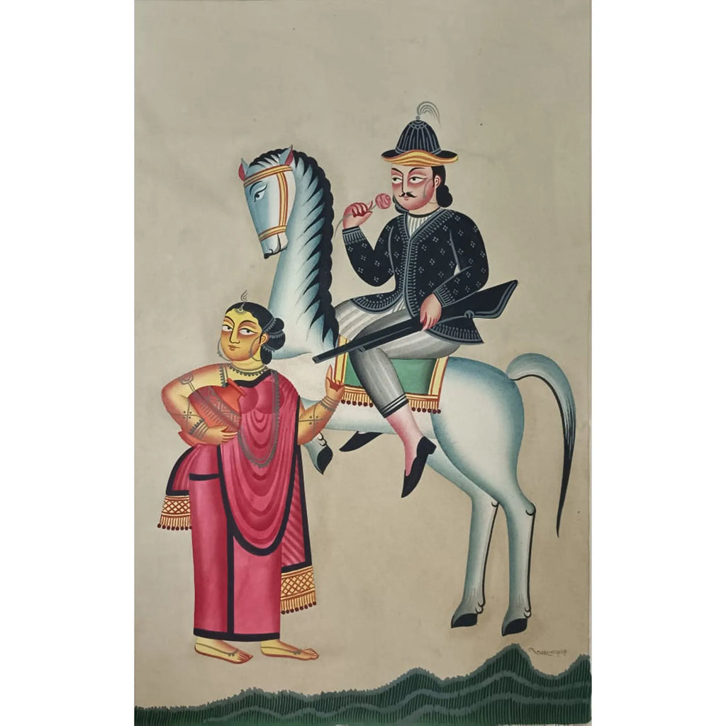 Kalighat - Bengali biwi like by britisher, pleasing with gun