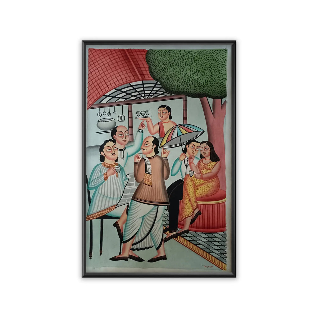 Kalighat - Mohalla tea stall, older people feel jealous of young couple