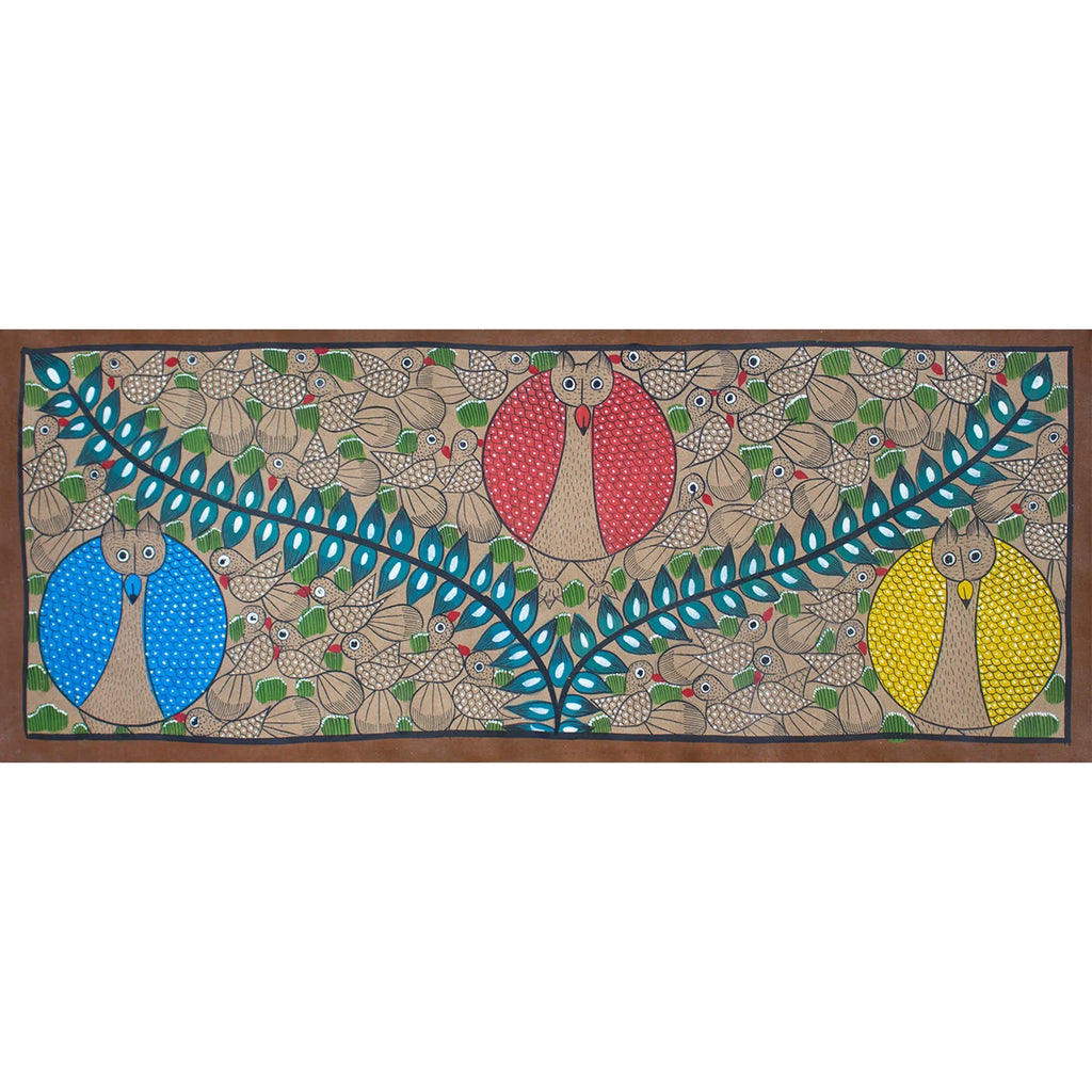 Bengal Pattachitra - Owls and birds