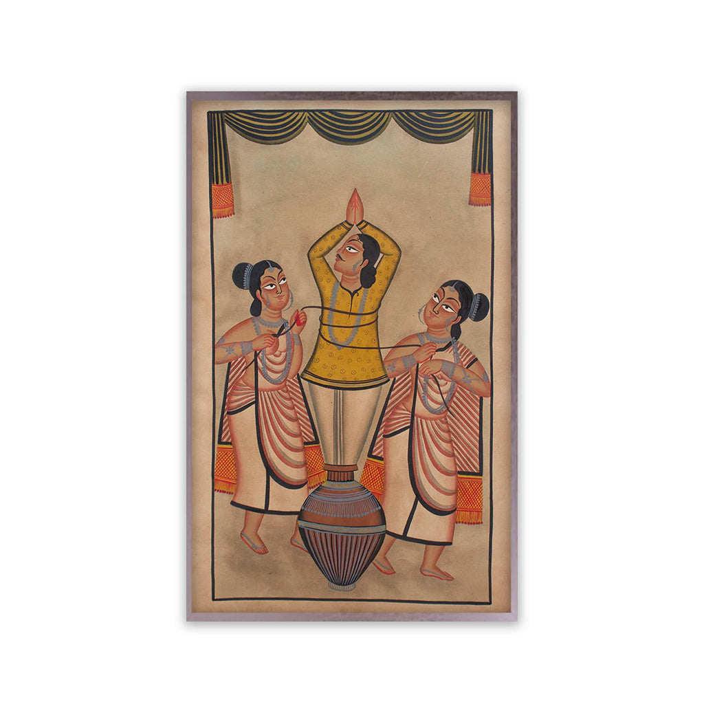 Kalighat - Babu Biwi- Husband with two wiives