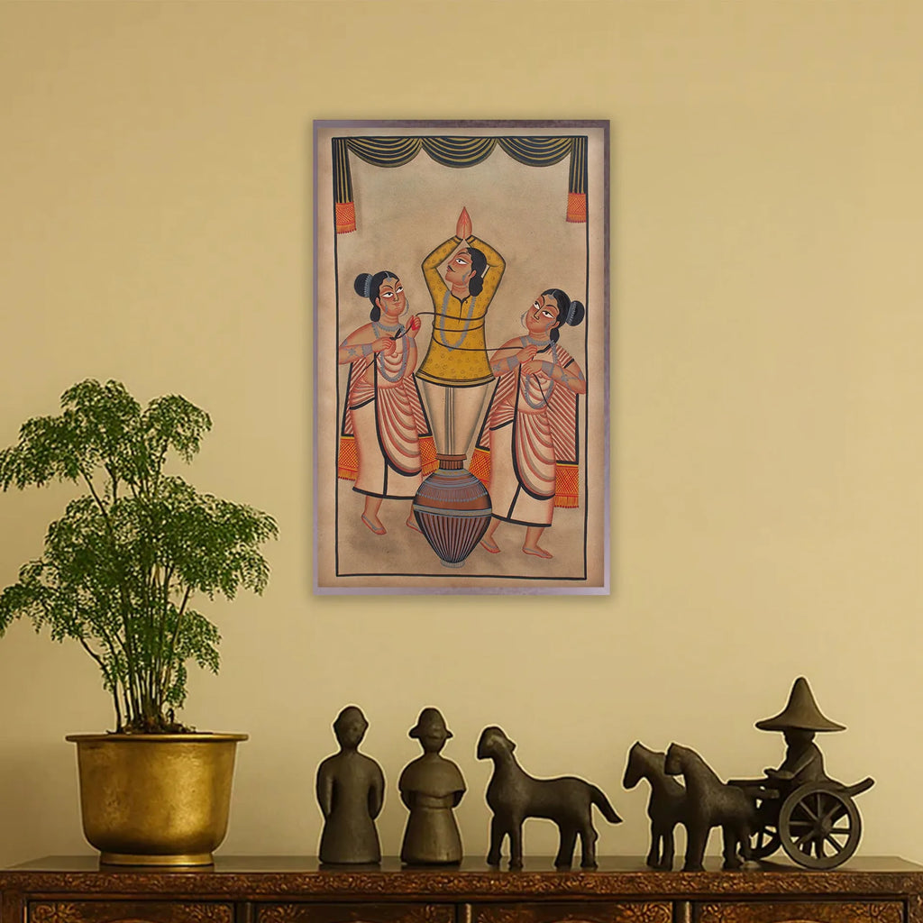 Kalighat - Babu Biwi- Husband with two wiives