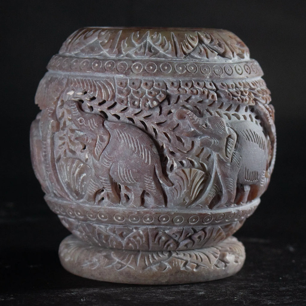 Varanasi Soft Stone Jali - Container elephant