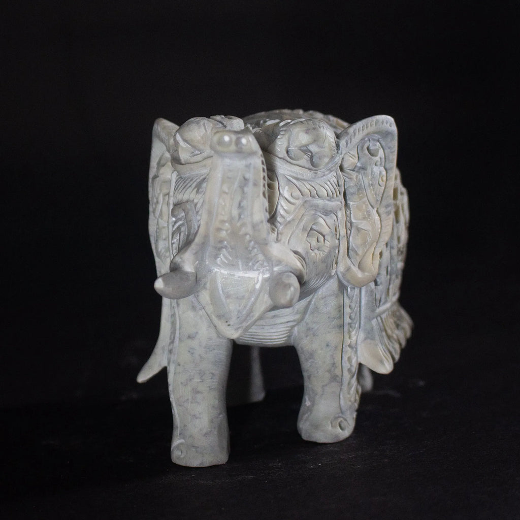 Varanasi Soft Stone Jali - Elephant with up trunk
