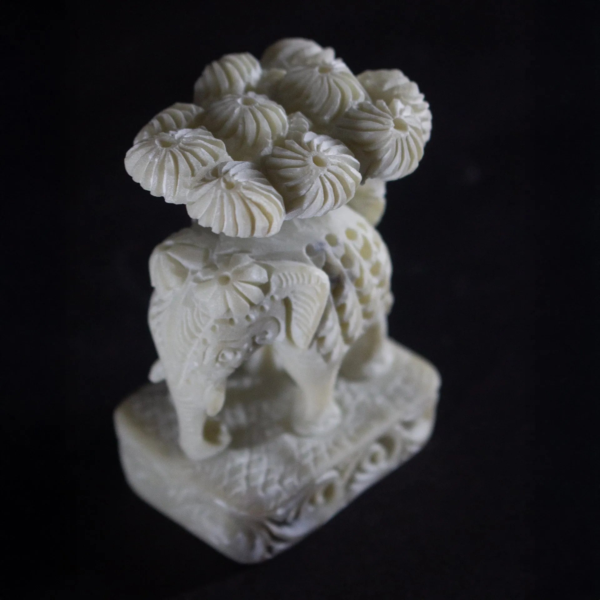 Varanasi Soft Stone Jali - Elephant under tree