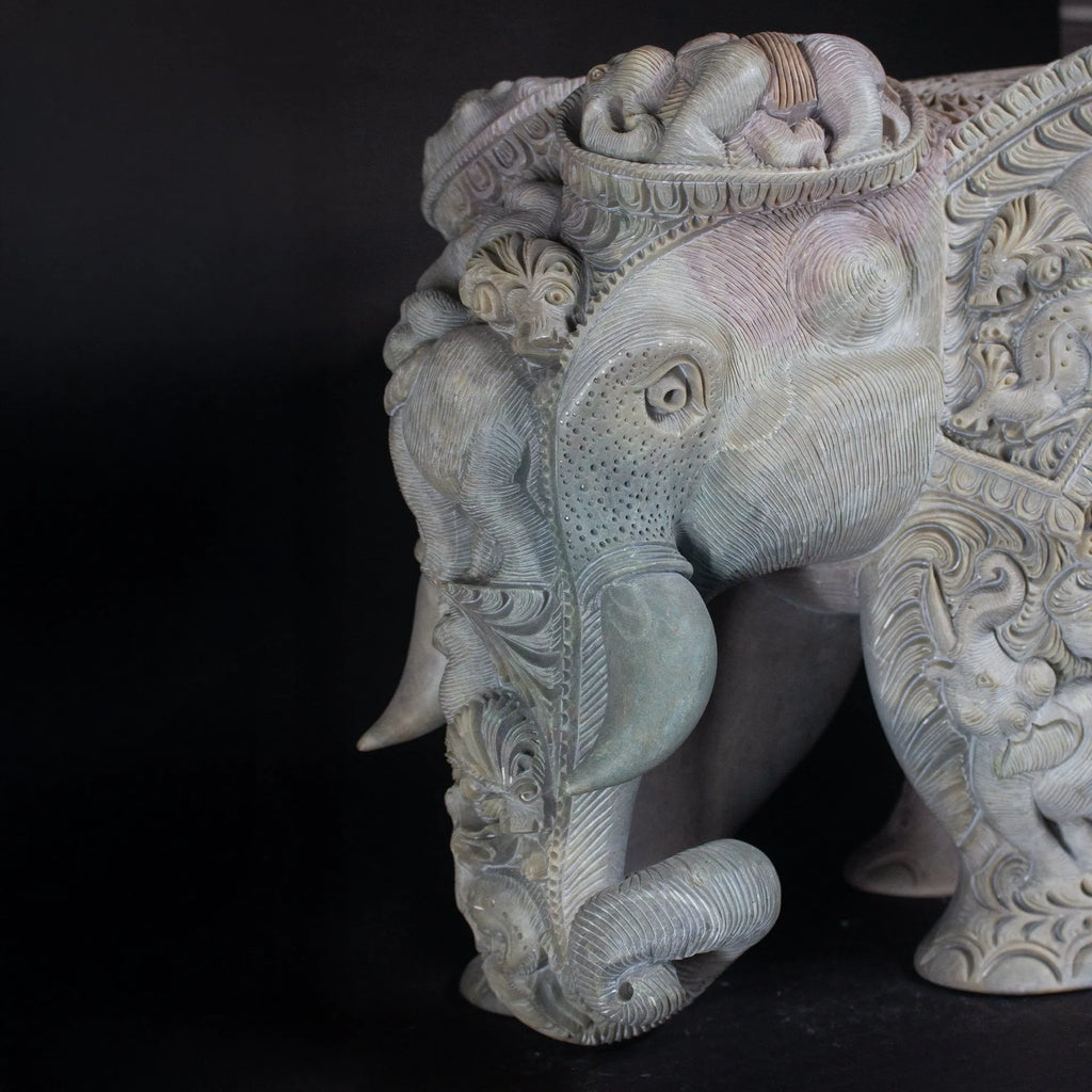 Varanasi Soft Stone Jali - Elephant