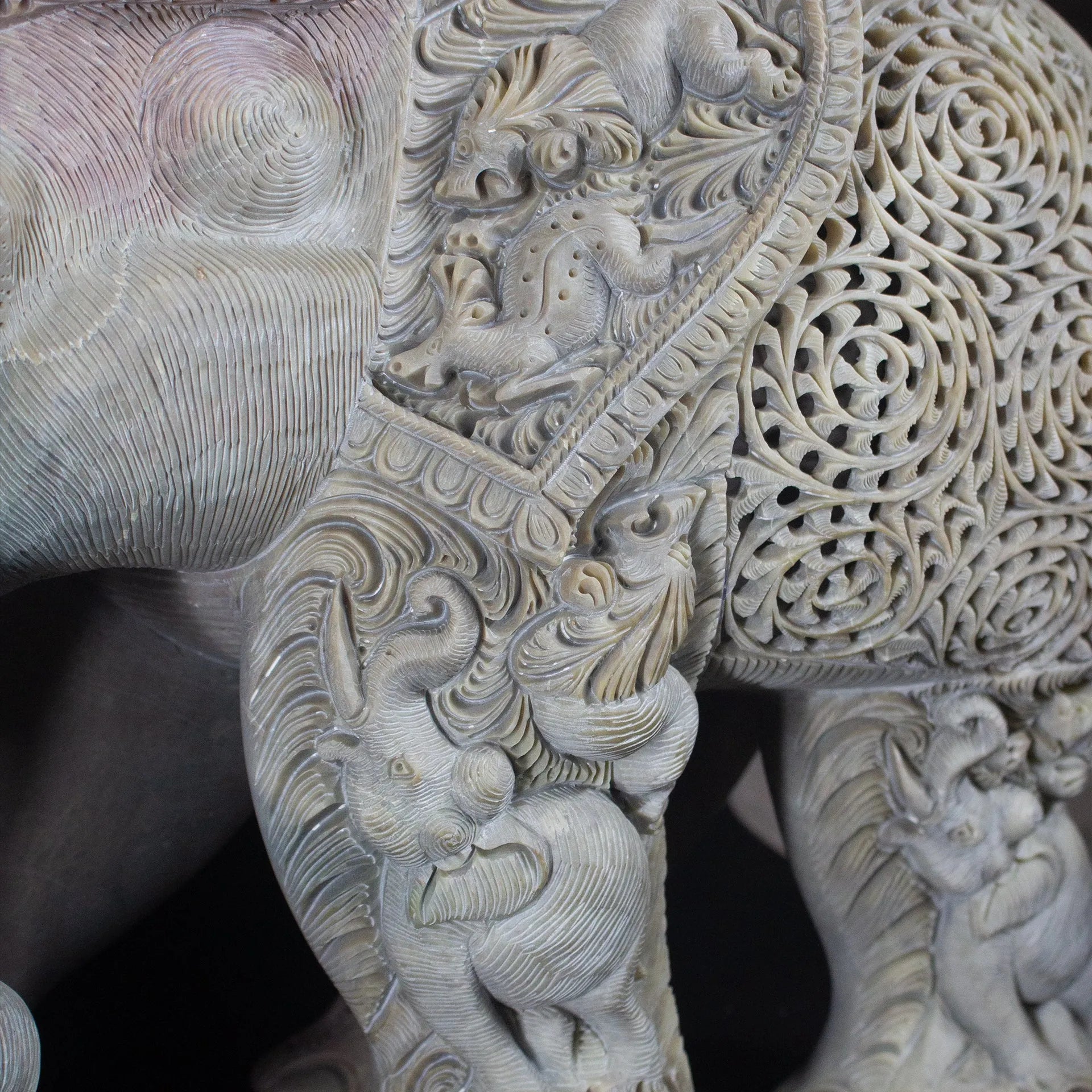Varanasi Soft Stone Jali - Elephant
