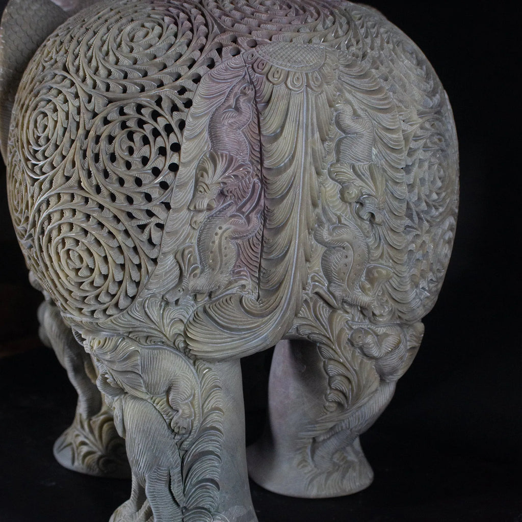 Varanasi Soft Stone Jali - Elephant