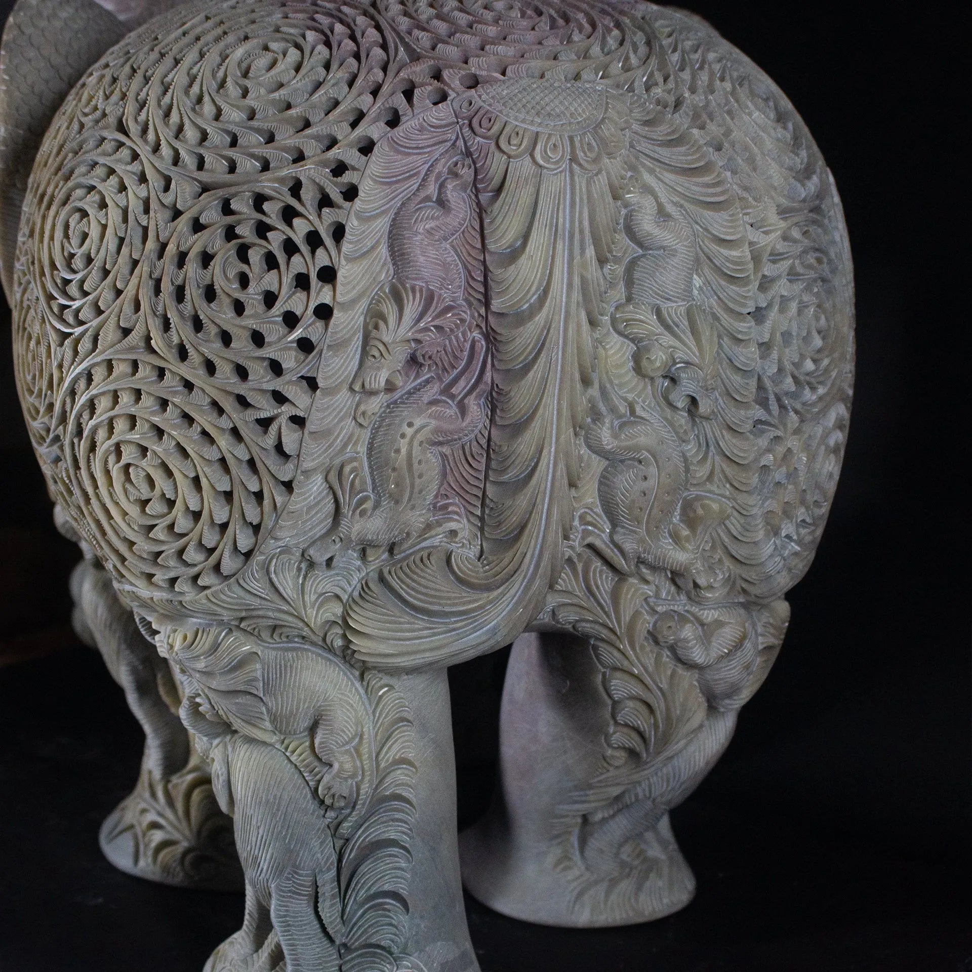 Varanasi Soft Stone Jali - Elephant