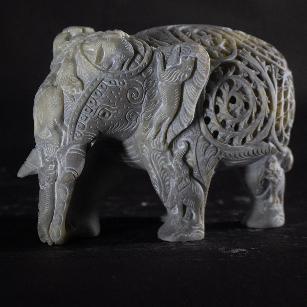 Varanasi Soft Stone Jali - Elephant
