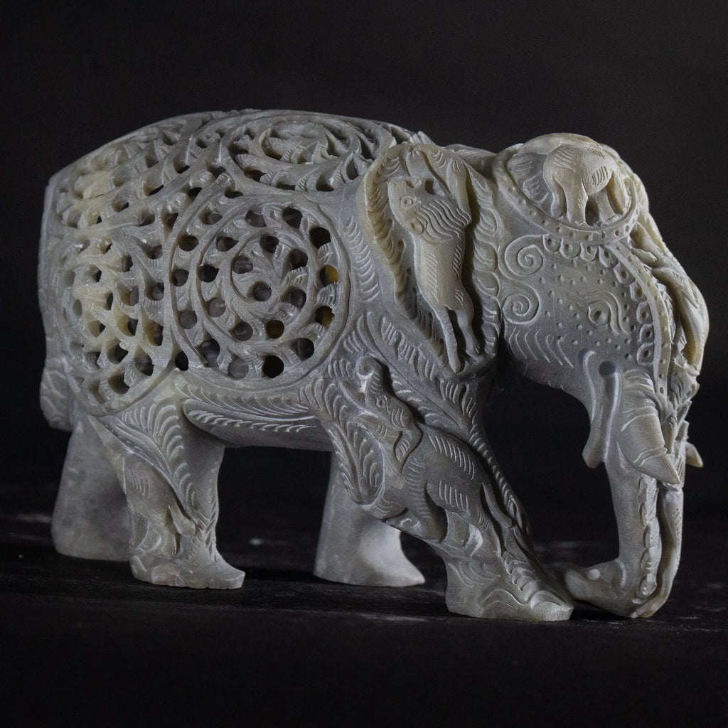 Varanasi Soft Stone Jali - Elephant