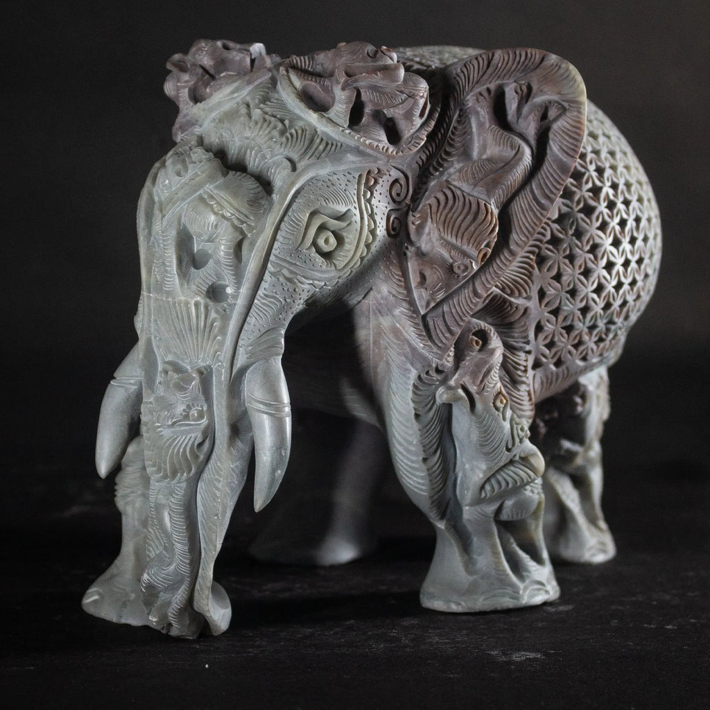 Varanasi Soft Stone Jali - Elephant