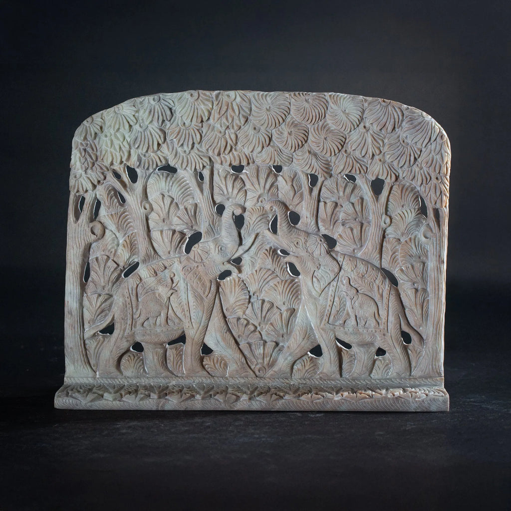 Varanasi Soft Stone Jali - Two Elephants