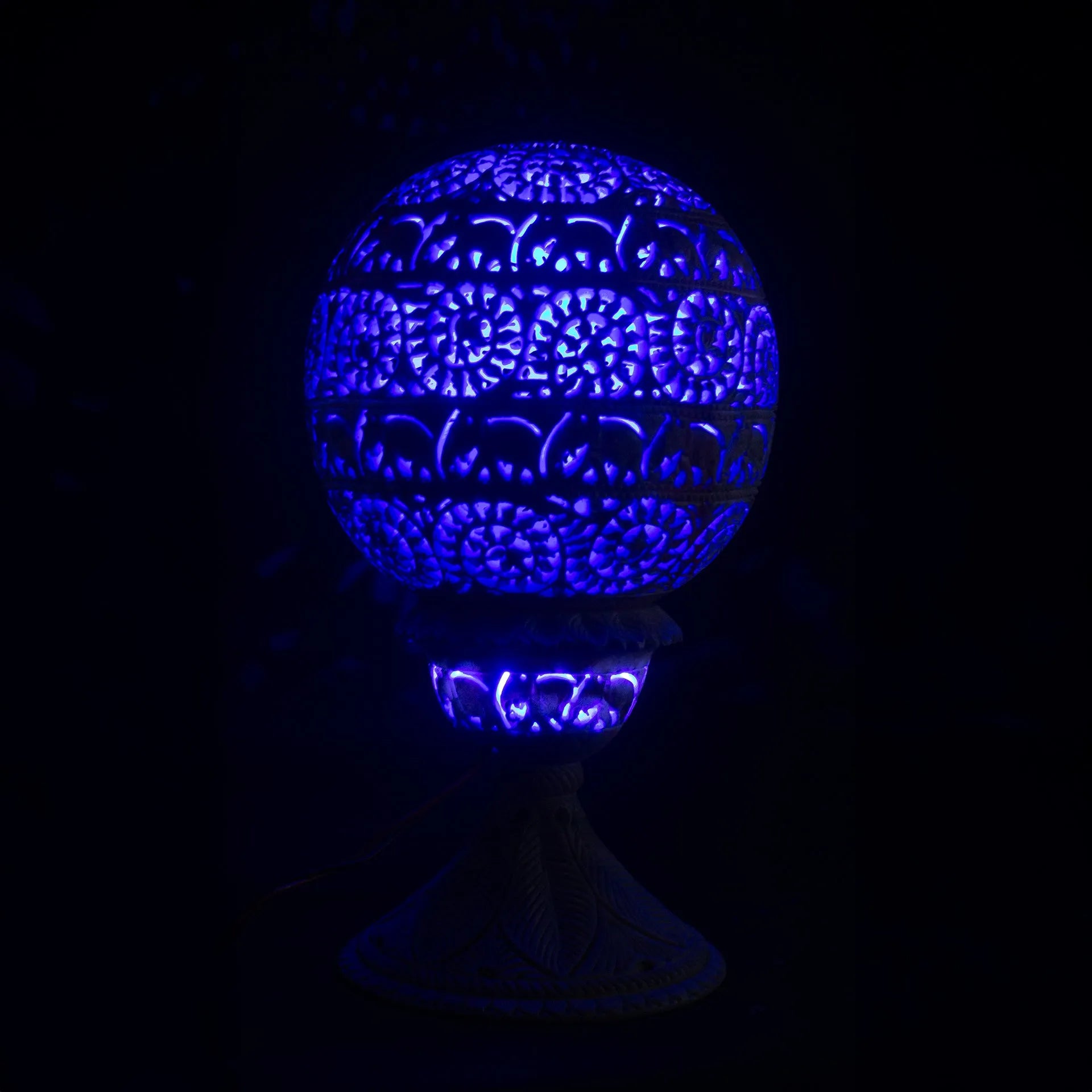 Varanasi Soft Stone Jali - Table Lamp Purple