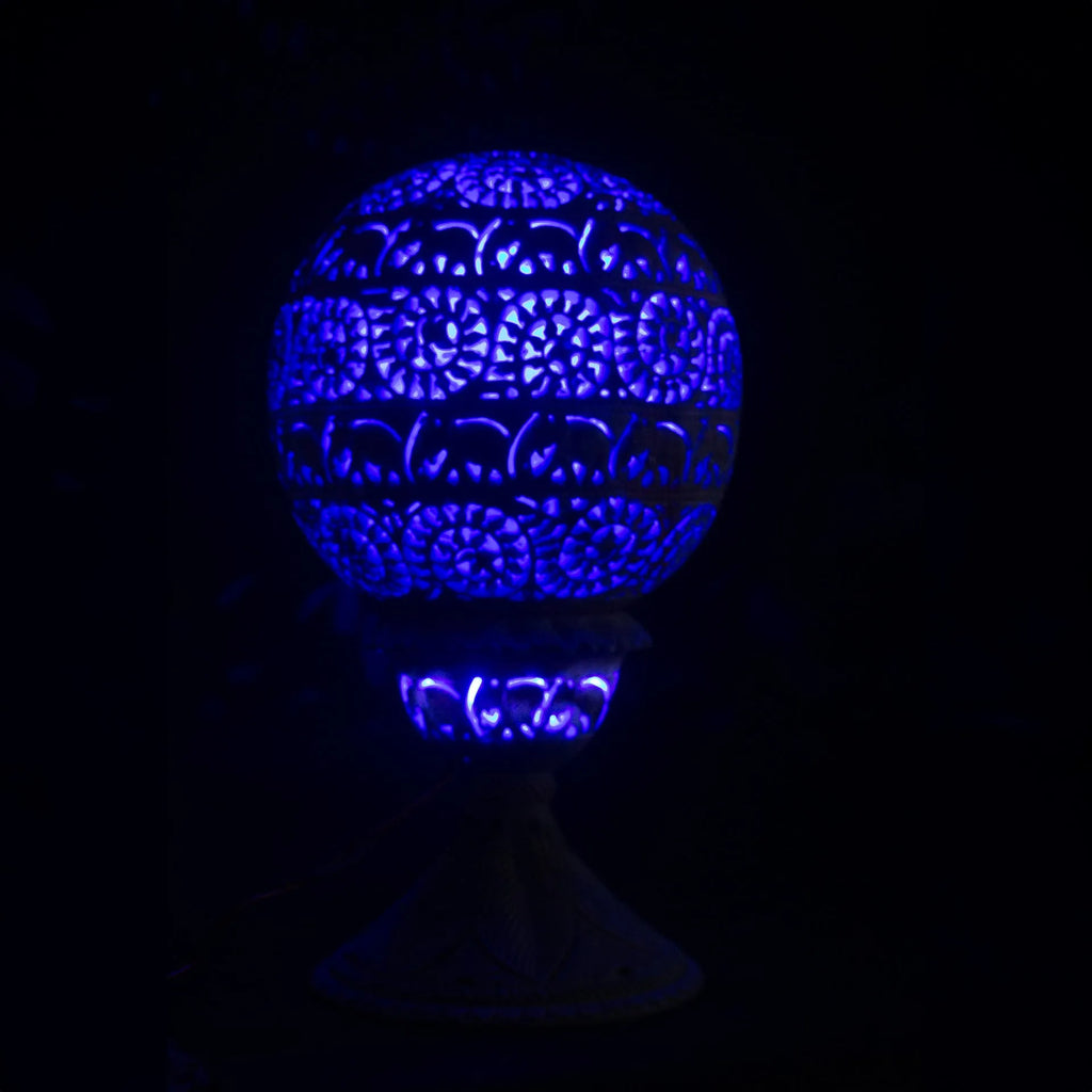 Varanasi Soft Stone Jali - Table Lamp Purple