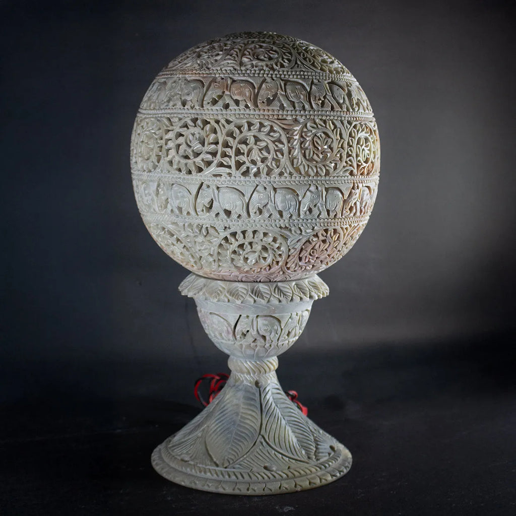 Varanasi Soft Stone Jali - Table Lamp