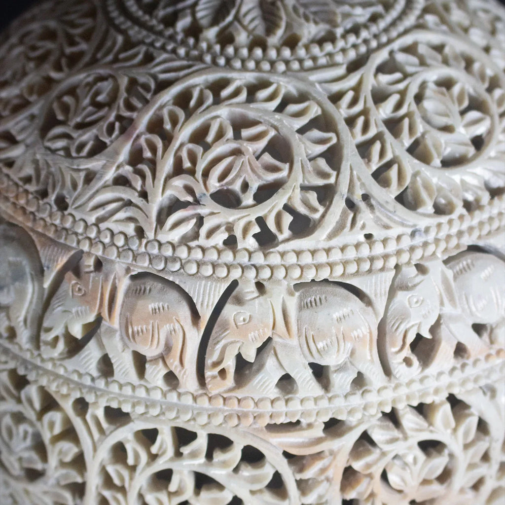 Varanasi Soft Stone Jali - Table Lamp