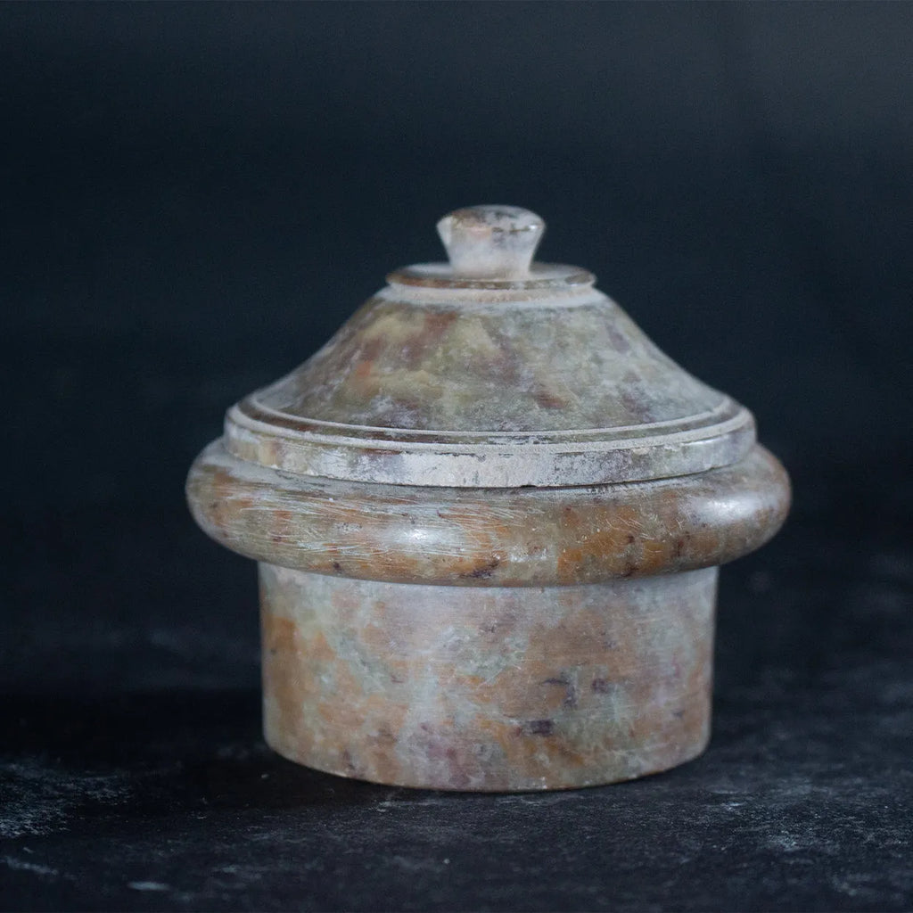 Varanasi Soft Stone Jali - Small Bowl With Lid Cover